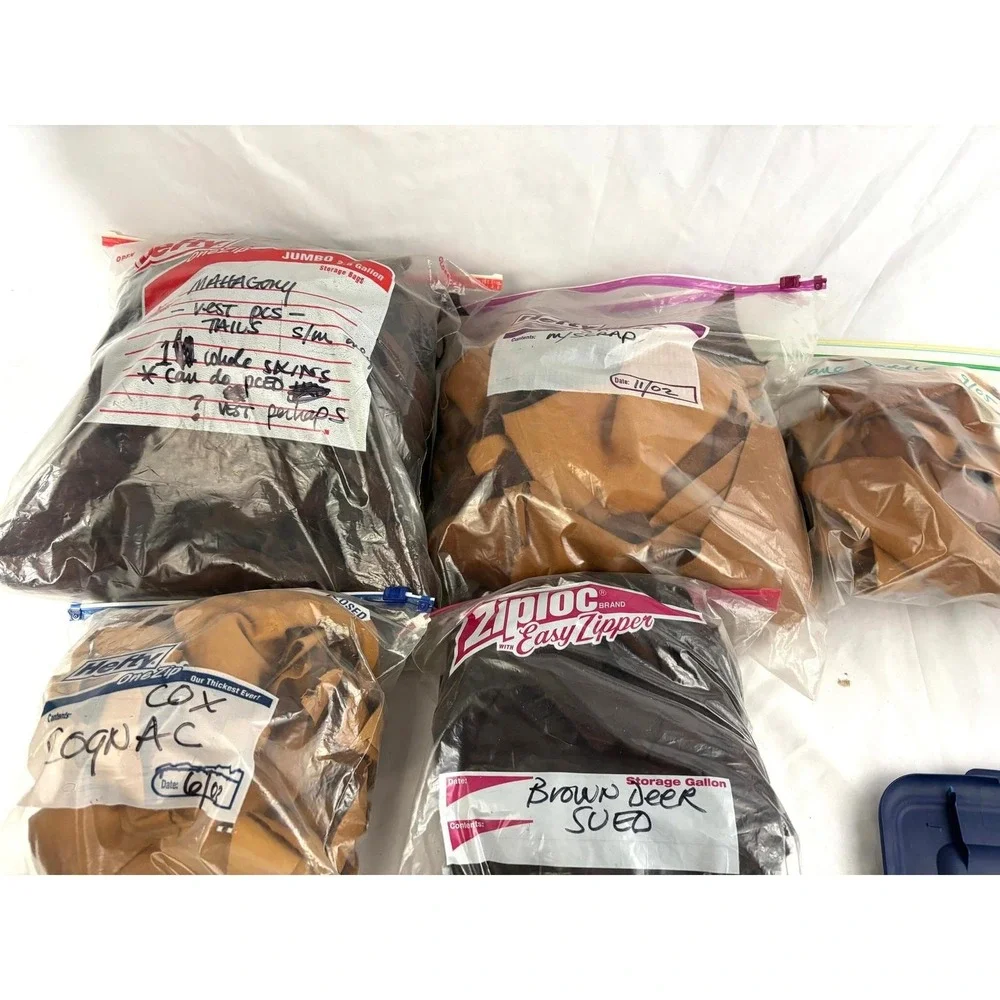 Genuine Leather Scrap Lot 8 LBS Mixed Pieces Upholstery Craft‎ DIY